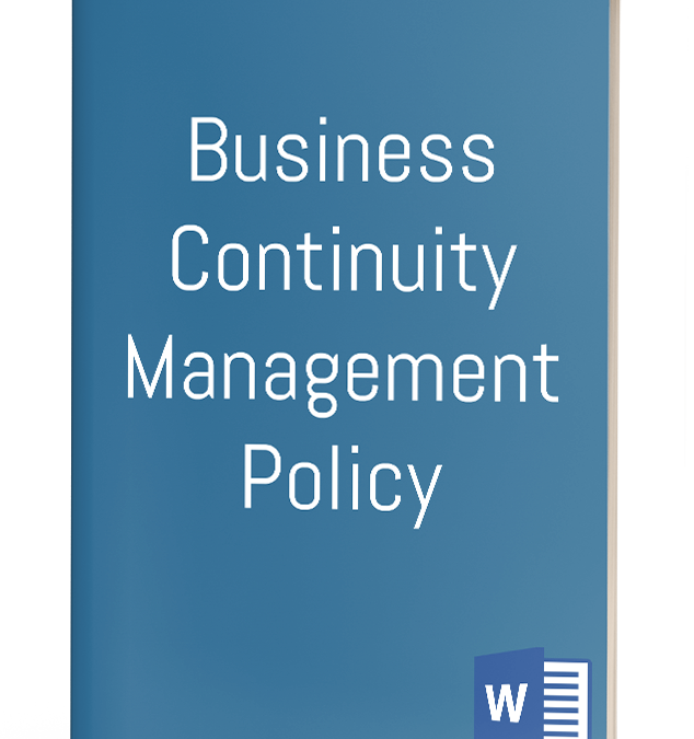 Business Continuity Management Policy – Template 2