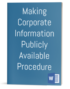 Making Corporate Information Publicly Available Procedure